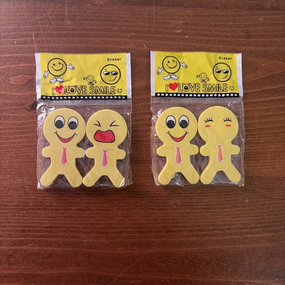 2‎ Packages Of I Love Smile Erasers